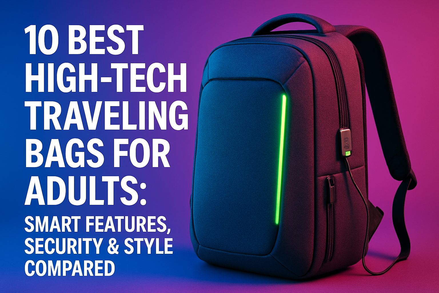 10 best high-tech traveling bags for adults, featuring smart design, security, and style, with a focus on innovative technology.