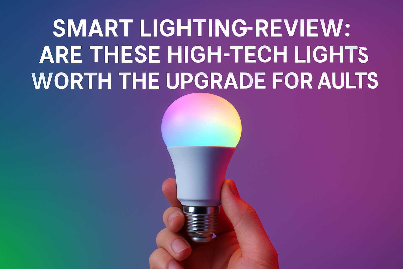 Smart lighting bulb with colorful glow, illustrating high-tech lighting features relevant to Samsung SmartThings review for smart home automation.