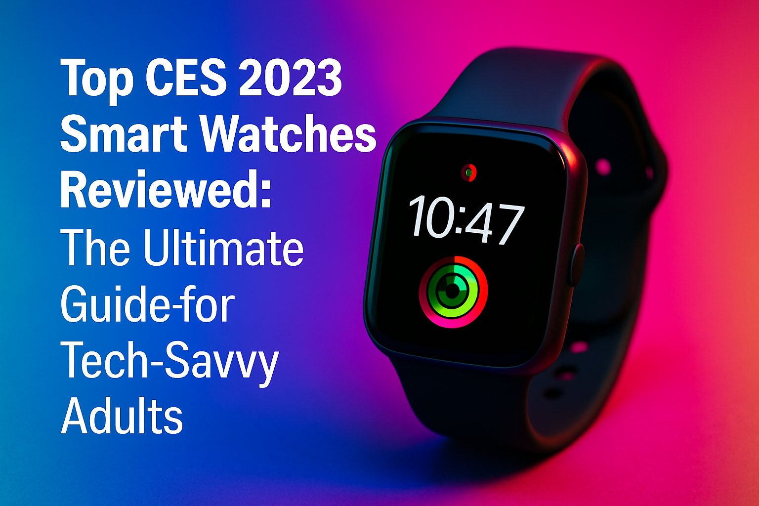 Top CES 2023 smart watch with colorful display showing time and fitness tracking features, highlighting the ultimate guide for tech-savvy adults.