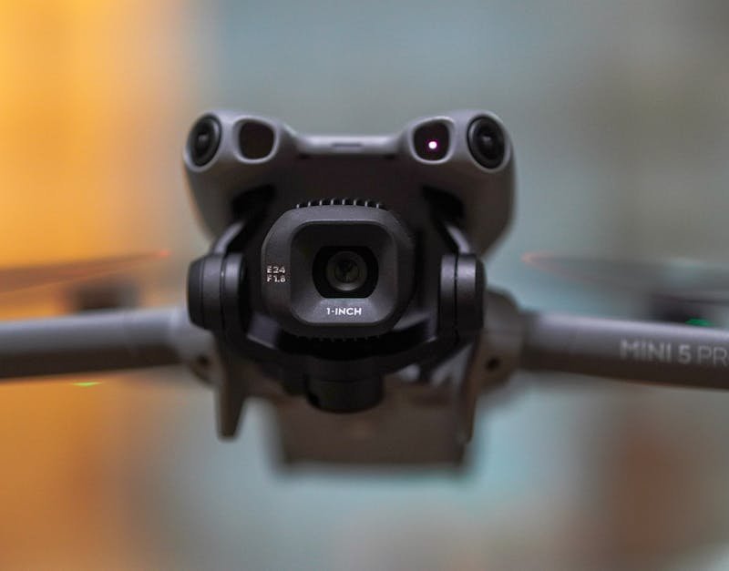 Drone camera featuring a 1-inch lens, showcasing advanced photography capabilities, ideal for high-tech gadget enthusiasts.