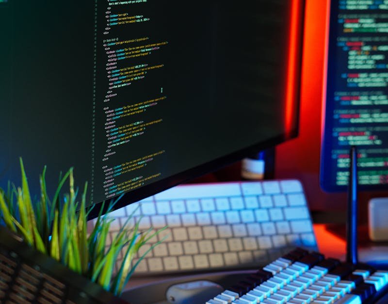 Code Monitor Home Office color Lighting Setup